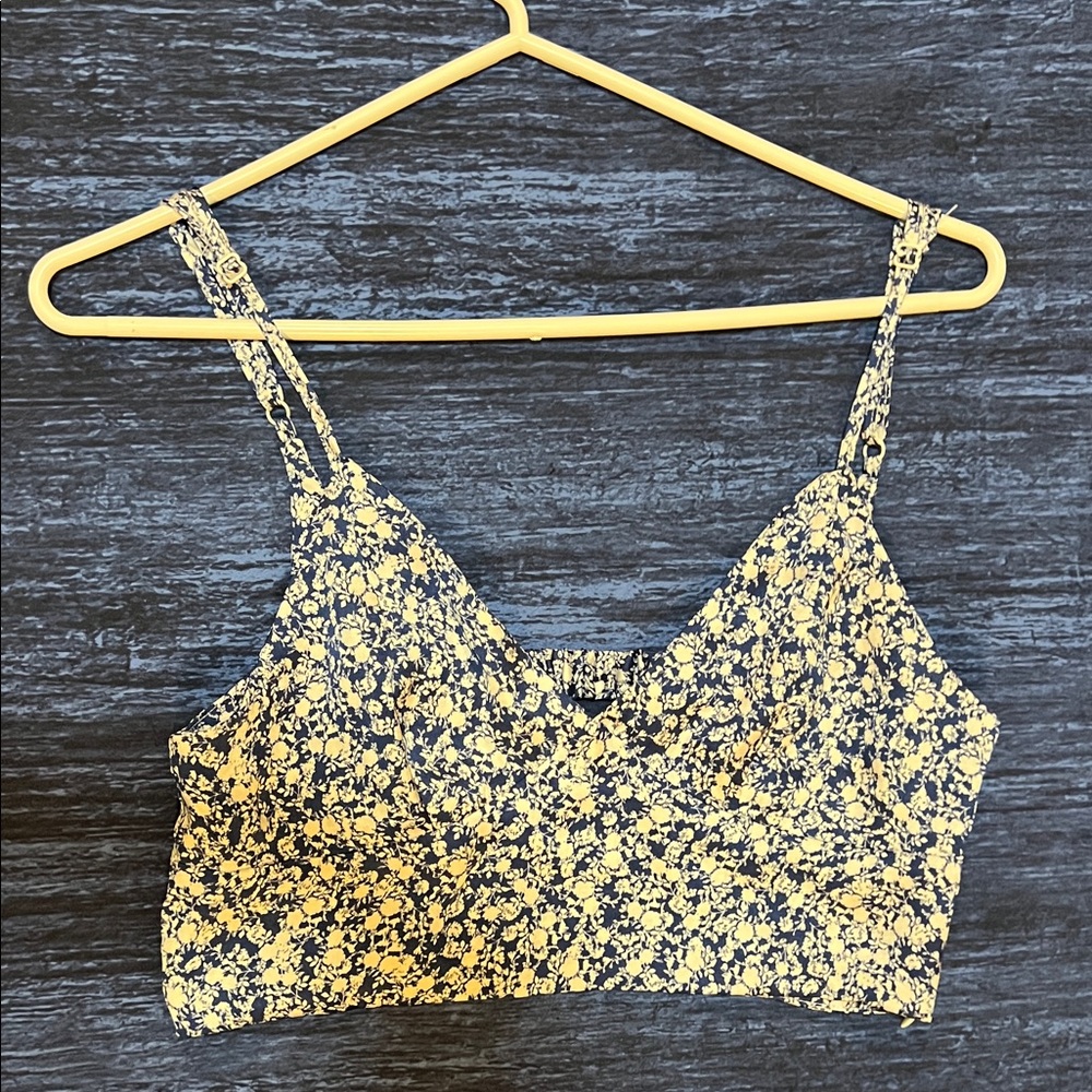 Zara Blue and white Floral Crop Top